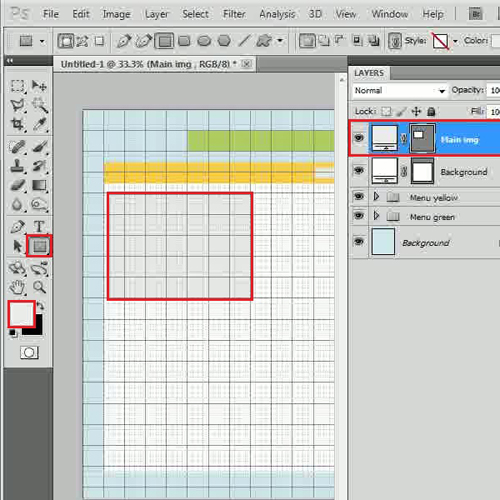 Draw a main image holder