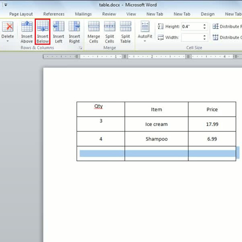 adjust cells height and width