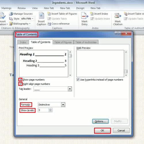 microsoft word 2010 how to make clickable table of contents
