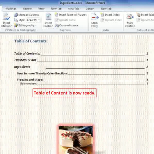 make table of contents in word clickable