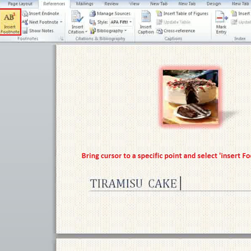 how to make footnotes in word starter 2010