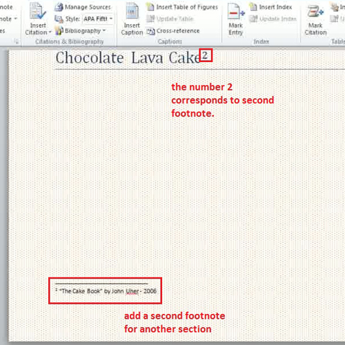 how to make footnotes in word 2010