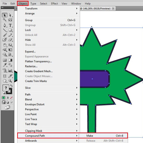 Draw a compound path