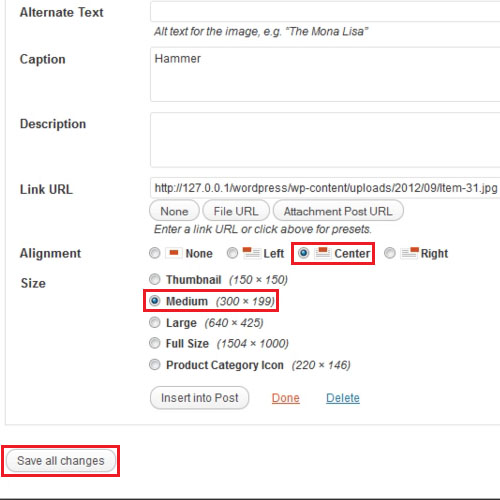 Set picture’s settings