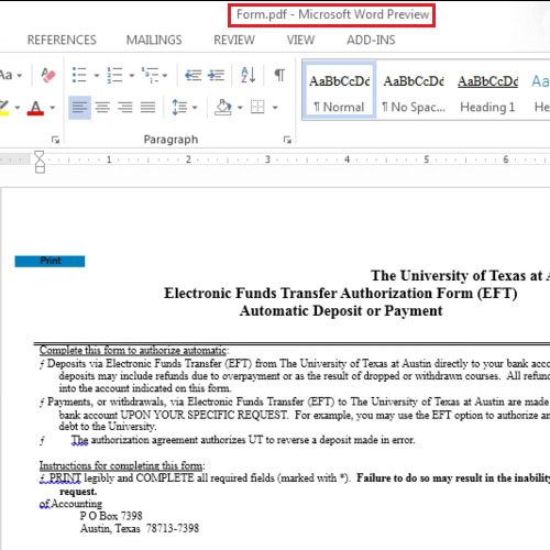 Open PDF documents