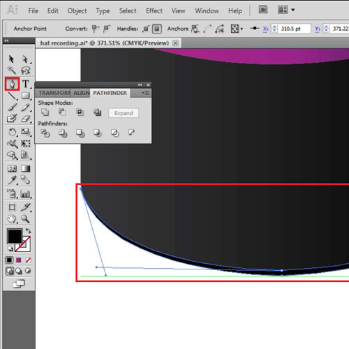 Draw the lower edge