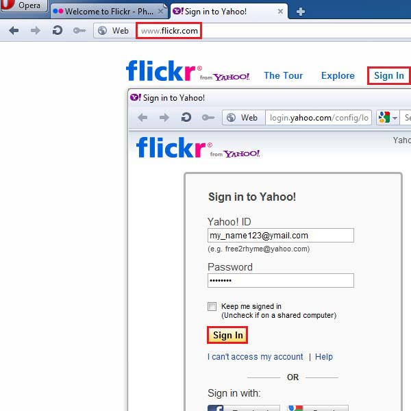 flickr id login