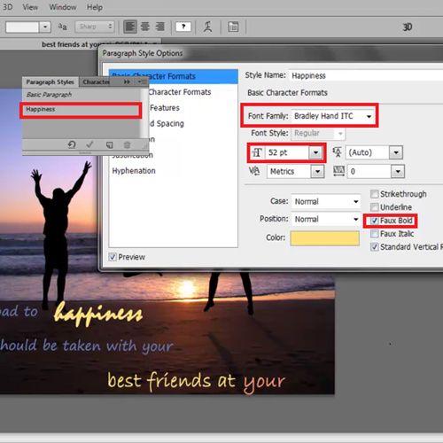 text styles in photoshop cs5