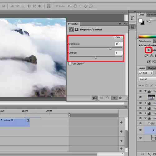 Use adjustment panel to make changes to the video