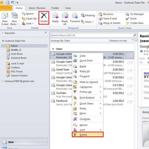 how-to-delete-items-in-outlook-2010-howtech