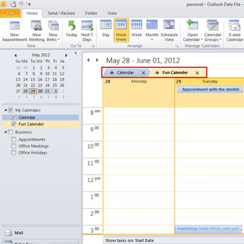 How to work with Multiple Calendars in Outlook 2010 | HowTech