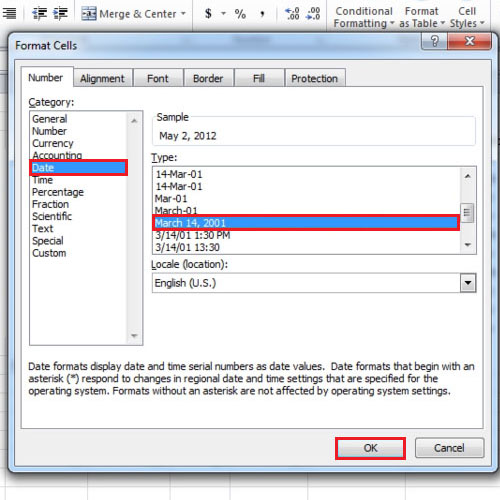 Choose the date format