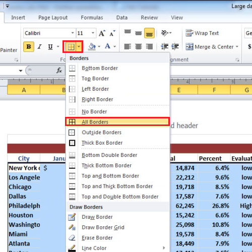 highlight borders for excel on mac