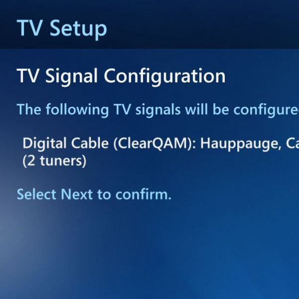 Choosing the configuration for TV signals