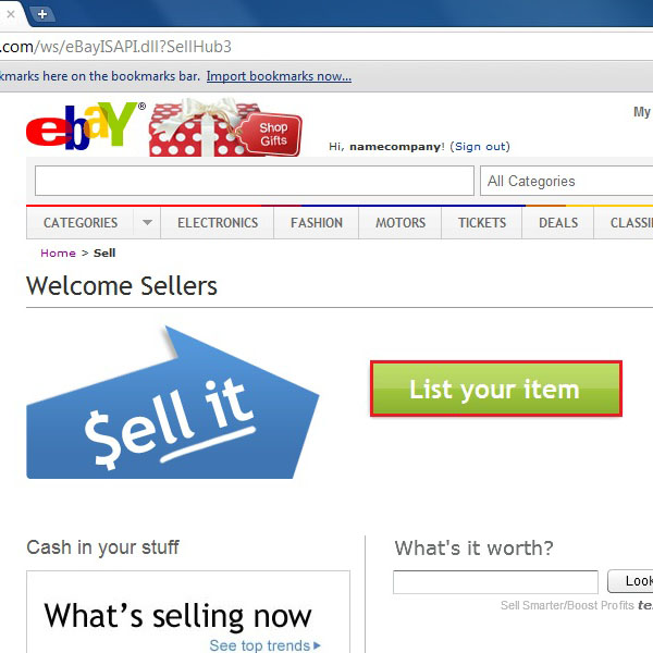 Open the sellers page