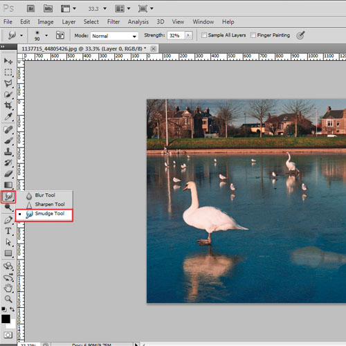 Using Smudge tool