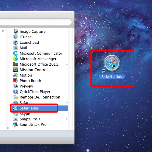 how to create a shortcut in mac