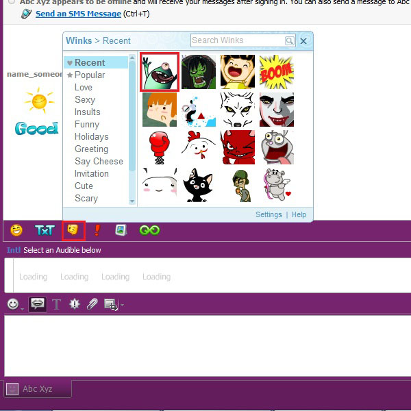 yahoo messenger audibles