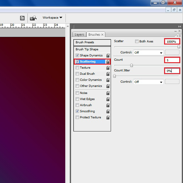 Choose the scattering settings