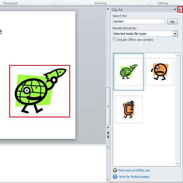 adding and adjusting the clipart