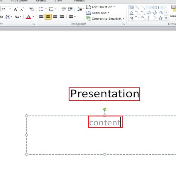 adding information to your slide