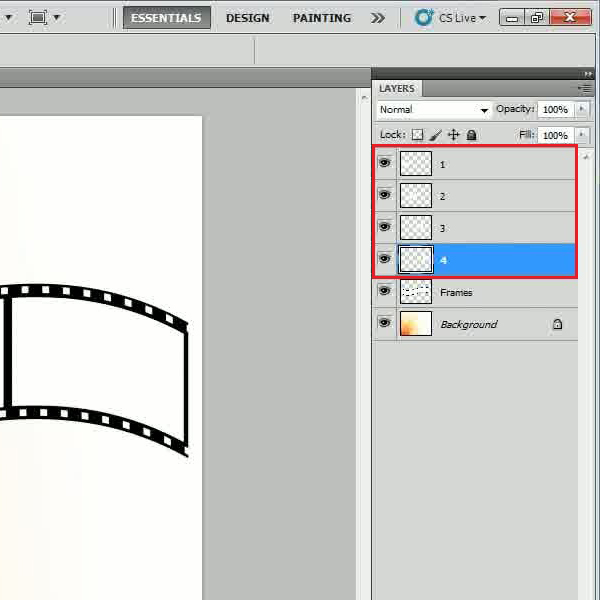 Make separate layers for each frame