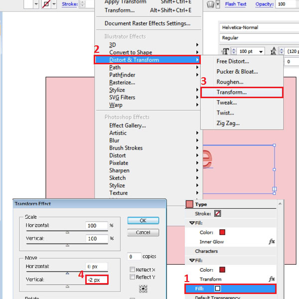 move text down adobe illustrator