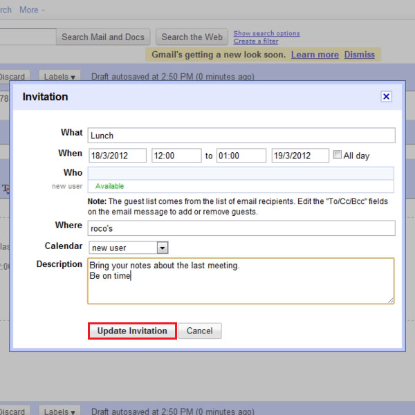 How to create calendar invitations within gmail  HowTech