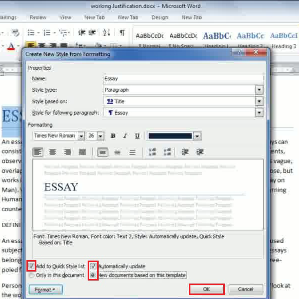 save the new settings for future documents