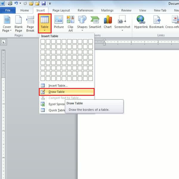 how to draw in microsoft word 2010