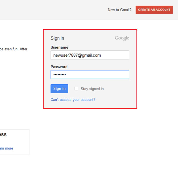 Log into Gmail