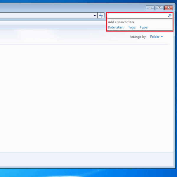 Click on Search field in Windows Explorer