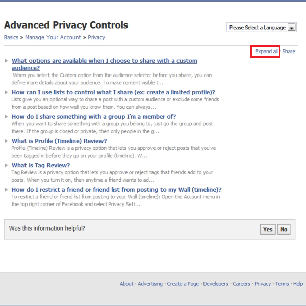 figure out privacy control options