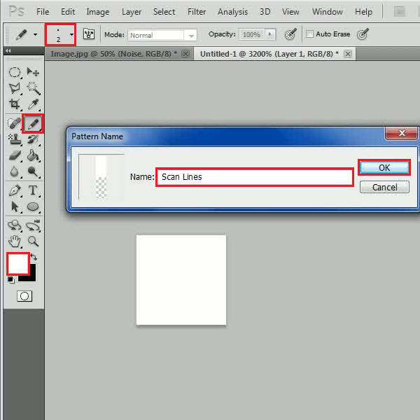 Design a scan lines pattern