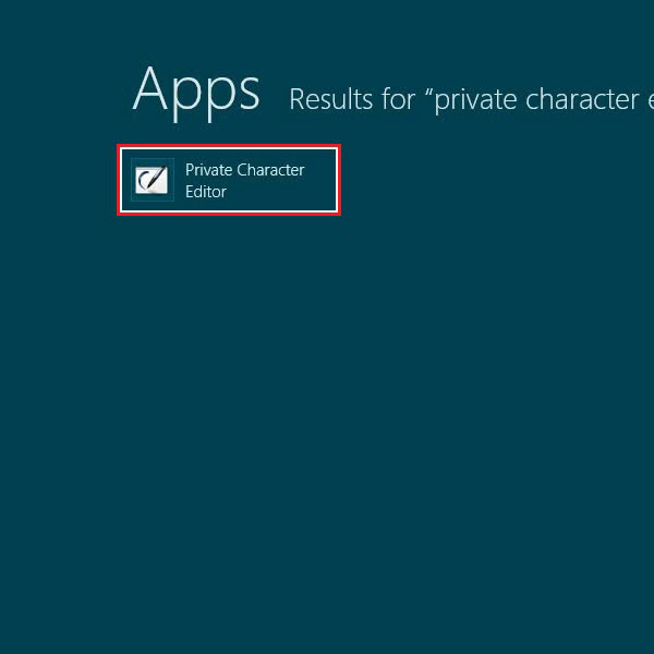 windows 8 private character editor