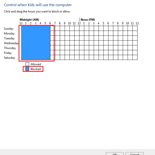 Click Games Ratings from the Parental Control window