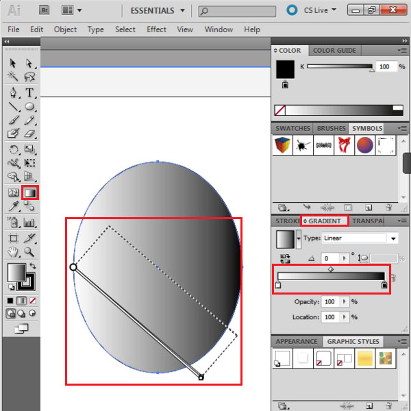 Gradient fill the vector shape