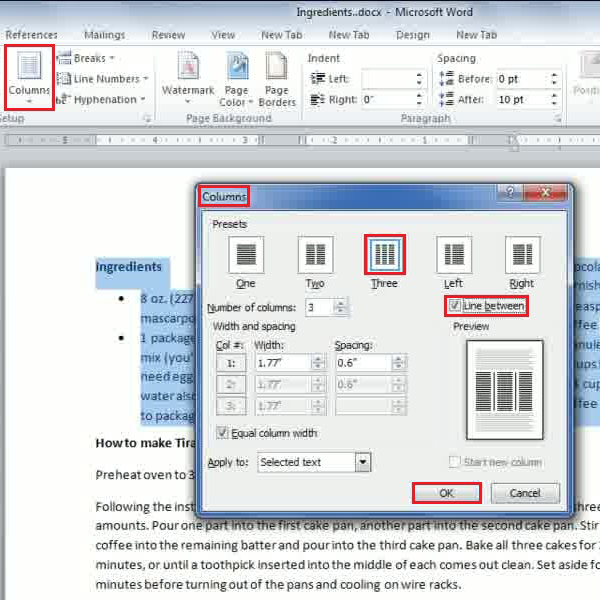 How to insert columns in word for mac 7